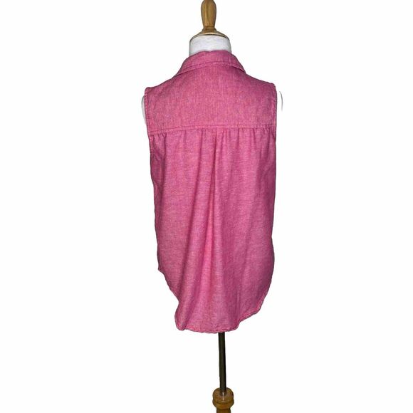 Dash Pink Linen Blend Sleeveless  Blouse Size Medium Womens Summer Vacation - Picture 3 of 6